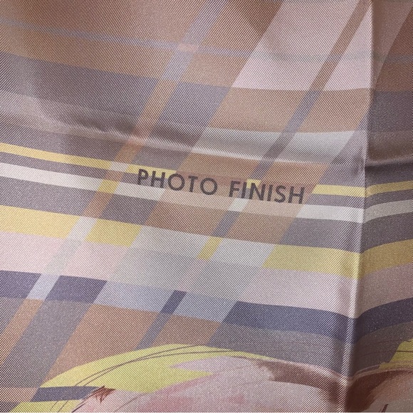 RARE! auth HERMÈS silk twill PHOTO FINISH scarf - Picture 14 of 16